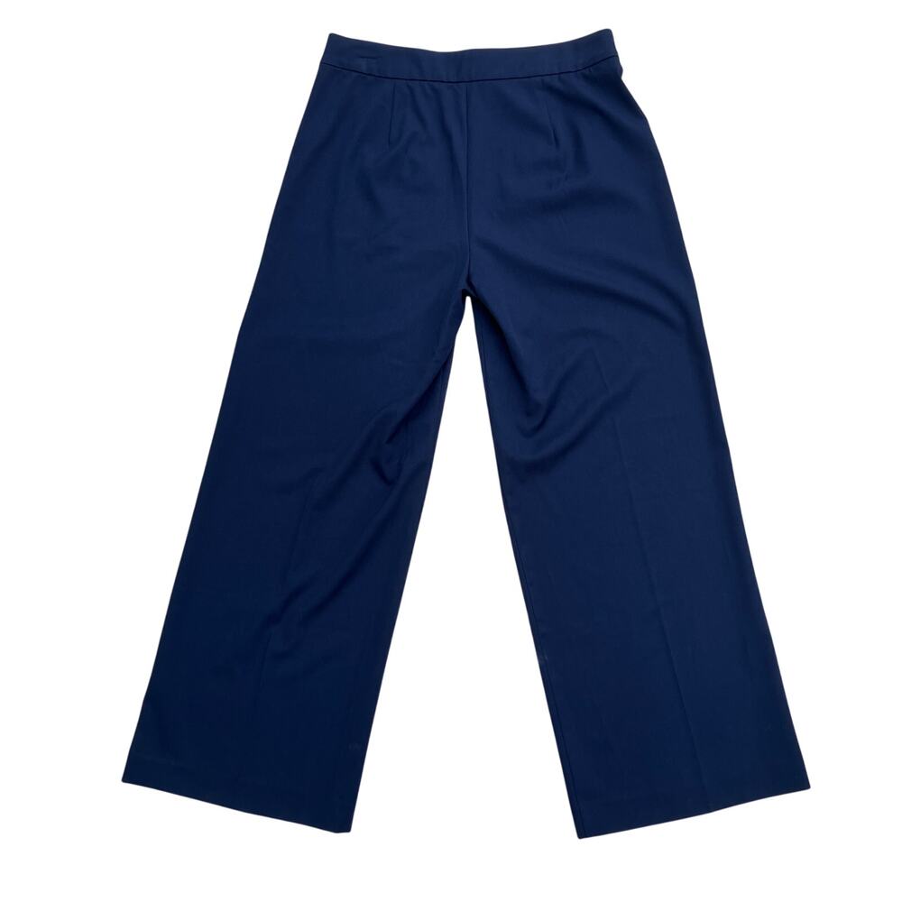 Chaps Dress Pants Sz 12 Navy Wide Leg Zip Navy Careerwear Minimalist Old Money - Picture 3 of 11